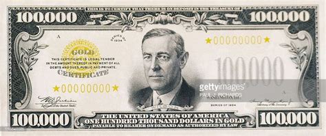 One Hundred Thousand Dollar Bill 1934 100000 Usd Treasury Note