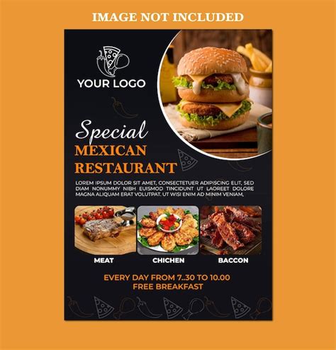 Restaurant Flyer Vorlage Mit Premium Vektor Premium Vektor