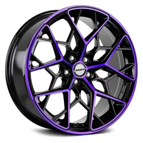 18 Inch 18x85 Shift Piston Black Purple Wheels Rims 5x45 5x1143 35