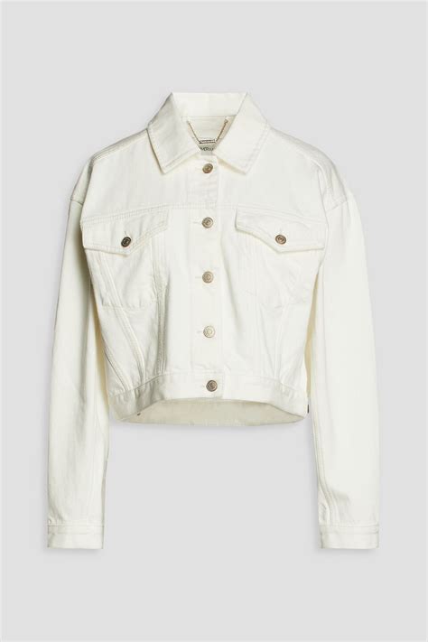 Buy Zimmermann Zimmermann Aliane Cropped Denim Jacket White 1 At 54 Off Editorialist