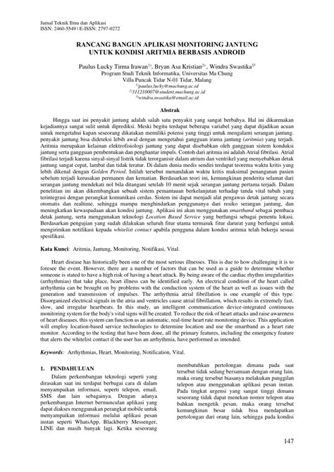 PDF RANCANG BANGUN APLIKASI MONITORING JANTUNG UNTUK KONDISI ARITMIA