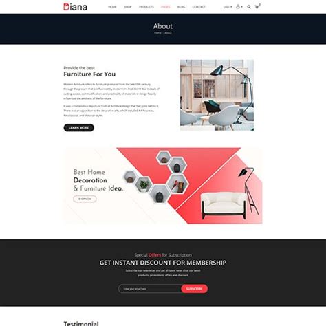 Diana Furniture Bootstrap5 Template