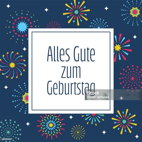 Alles Gute Zum Geburtstag Text In German Language Happy Birthday Square Greeting Card With