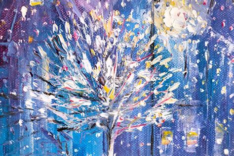 Snowfall At Night Painting By Natalia Shchipakina Saatchi Art