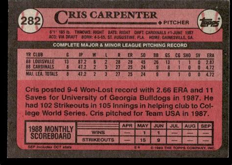 Topps Cris Carpenter Rookie St Louis Cardinals Ebay