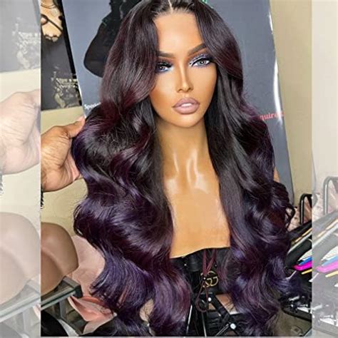 Amazon Rivpoig Brazillian Virgin Human Hair Wigs Dark Purple