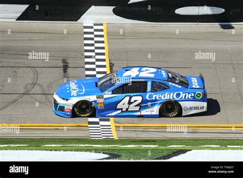 Kyle Larson practices for the Daytona 500 on February 17, 2018 in ...