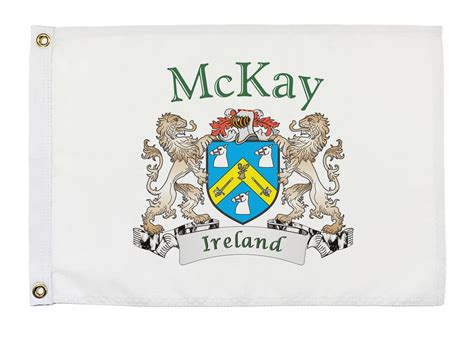 Mckay Irish Coat Of Arms Small White Flag 12x18 Etsy