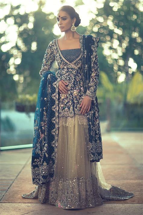 Royal Blue Pakistani Bridal Dress For Walima B2063 Pakistani Bridal