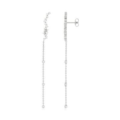 Boucles D Oreilles Pendants Argent 925 Et Zirconias MATY