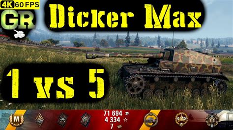 World Of Tanks Dicker Max Replay Kills K Dmg Patch Youtube