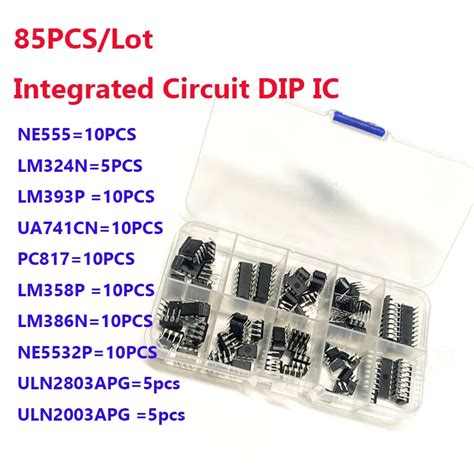 85PCS Lot Integrated Circuit DIP IC Combination Set NE555 LM324N LM393P