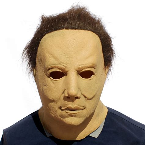 Michael Myers Máscara Capacete Cara Branca Horror Látex Máscara Festa