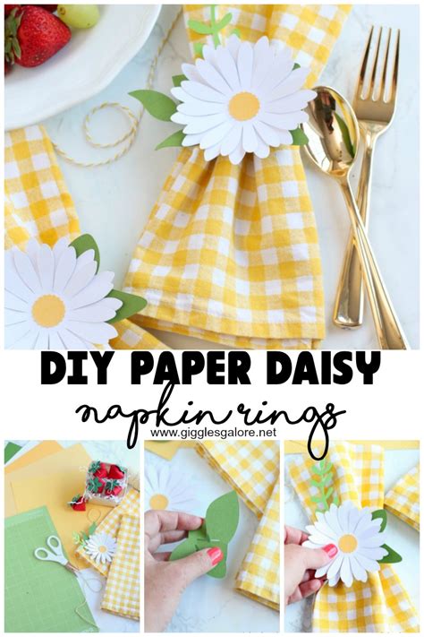 Diy Paper Daisy Napkin Rings Giggles Galore