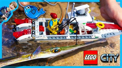 Lego City Fishing Boat Catches REAL FISH YouTube