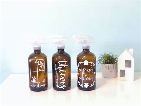 Spray Bottle Labels Labels For Spray Bottles Custom Vinyl Etsy