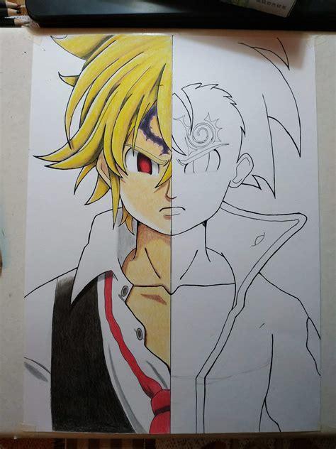 My drawing of Meliodas x Zeldris | Seven Deadly Sins Amino