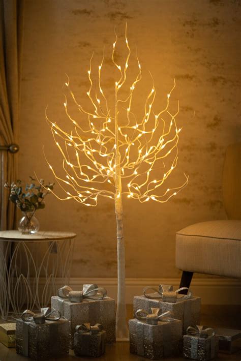 White Silver Light Up Twig Tree Festive Decor Ft Marco Paul