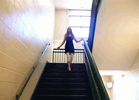 What's the best "woman running down stairs" gif? | NeoGAF