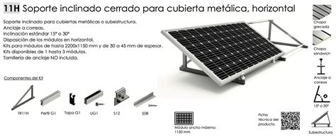 Estructura Inclinada Soporte Placas Solares En Horizontal 11h