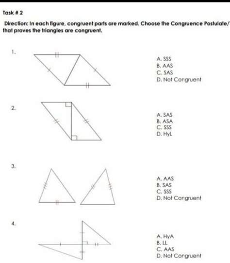 Solved Task 2 Direction In Each Figure Congruent Parts Are Marked