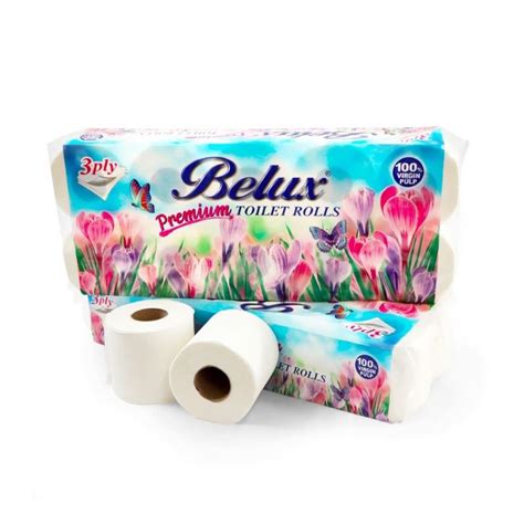 Belux Toilet Tissue Roll Premium 3 Ply 220 Sheets X 10 Rolls 100 Pulp