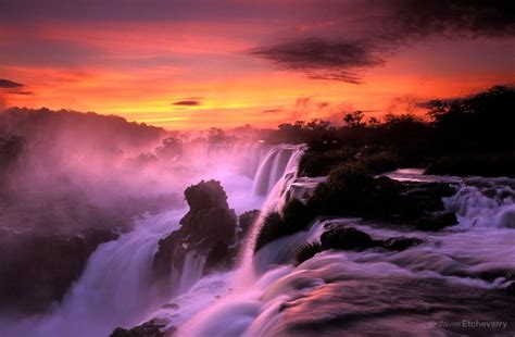 Iguazu Falls at sunrise,Iguazu National Park, Misiones Argentina ...