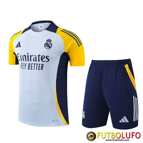 Nueva Camiseta Entrenamiento Real Madrid Blanco Azul Amarillo 2024 2025