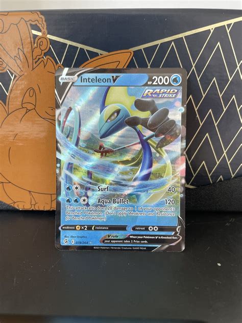 Inteleon V 078 264 Ultra Rare Holo Fusion Strike Pokemon Card MINT