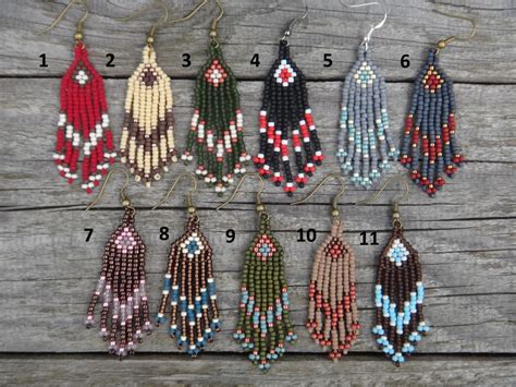 Native American Beaded Earrings. Arrow Motif Tribal. Earrings | Etsy