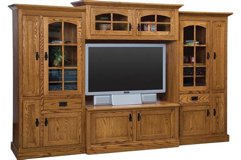 Amish Mission Deluxe Wall Unit Stunning Solid Wood Living Room