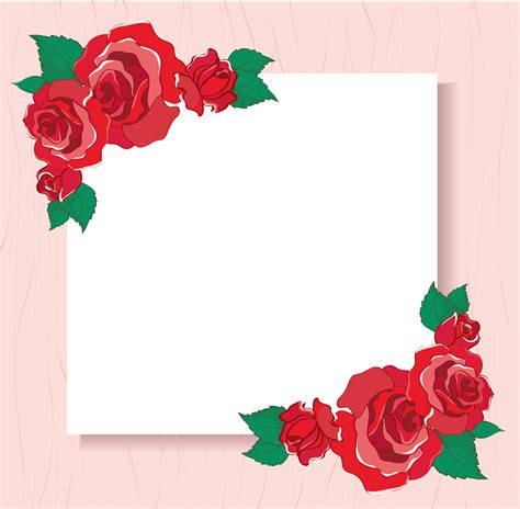 valentines greeting card with red roses background vector illustration ...