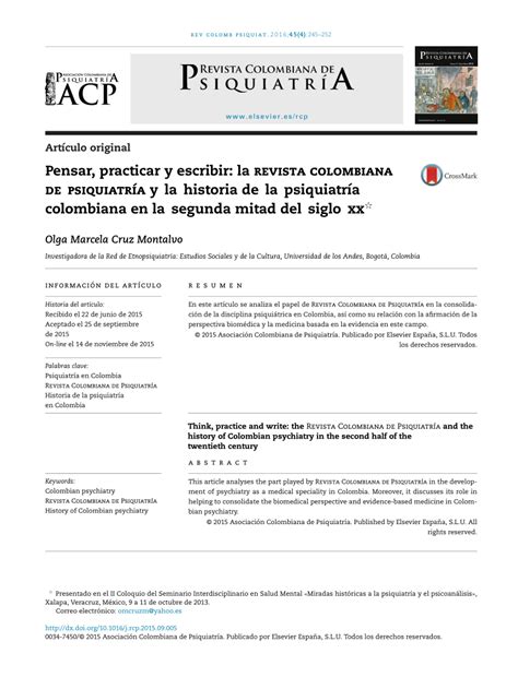 PDF Pensar Practicar Y Escribir La Revista Colombiana De