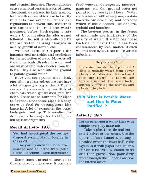 Ncert Book Class 8 Science Chapter 18 Pollution Of Air And Water