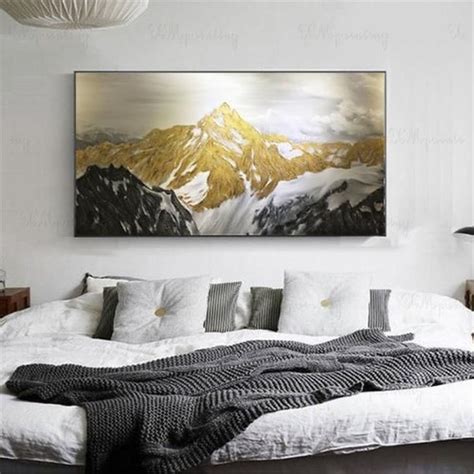 Jual Lukisan Abstrak Modern Hiasan Dinding Dekorasi Rumah Gunung Estetik 40x60cm Kab