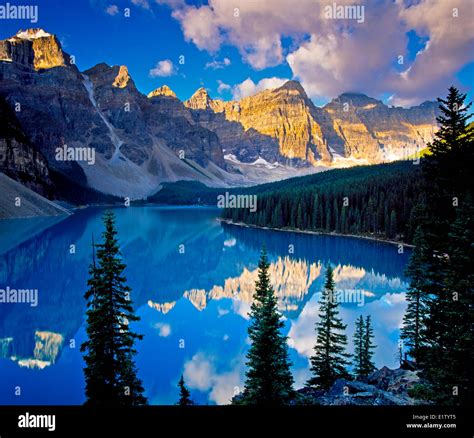 Moraine Lake In Valley Of The Ten Peaks Near Lake Louise Banff