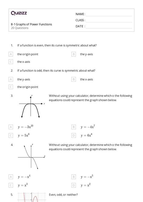 50 Graphs And Functions Worksheets For 11th Grade On Quizizz Free