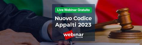 Webinar Gratuito Codice Appalti Novit E Risvolti Operativi