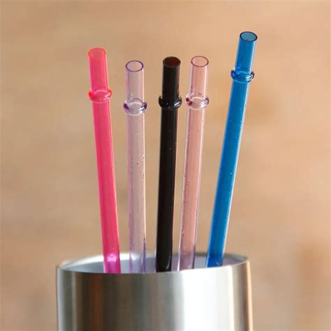 Wholesale Reusable Plastic Straws BPA Free Eco Friendly Acrylic Straw