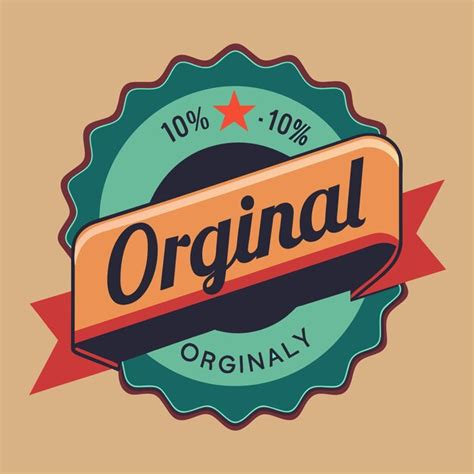 premium vector  green  blue label   original organic