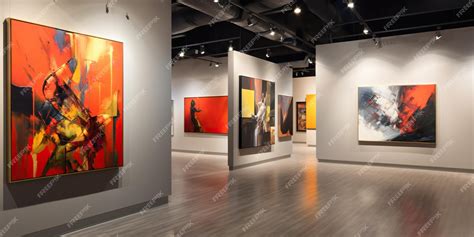 Premium Photo | In a contemporary art gallery an exhibition unfolds with captivating artworks ...