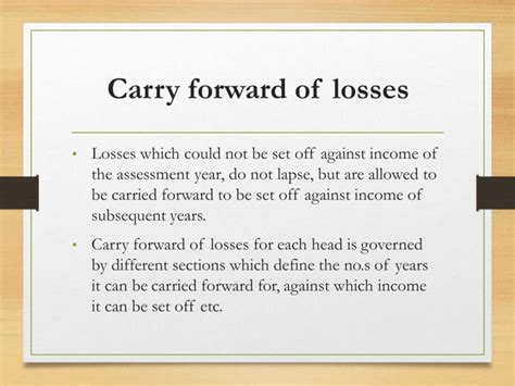 Set Off And Carry Forward Ppt