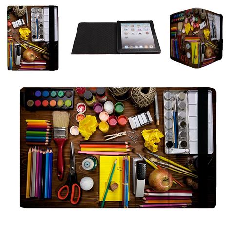 Art Supplies Ipad 2 3 4 Mini Flip Case Cover In Book Style With Hard