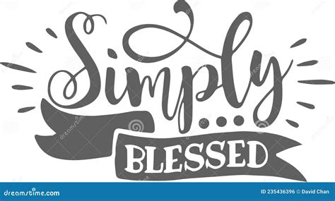 Simply Blessed Logo Signs Inspirational Quotes Typography Lettering