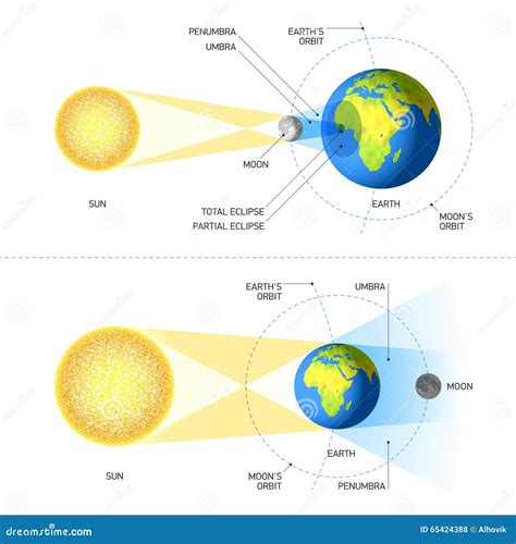 Solar And Lunar Eclipse Comparison Cartoon Vector | CartoonDealer.com ...