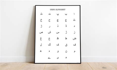 Urdu Alphabet Poster Chart Minimalist Print Art Urdu Language