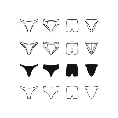 Premium Vector Set Of Vector Underwear Icon Logo Line Art