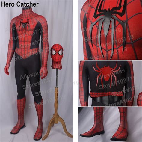 Hero Catcher High Quality Custom Made New Raimi Spiderman Costume With 3d Spider Spandex Suit