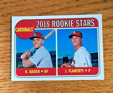 Harrison Bader Jack Flaherty Topps Heritage Rookie Stars Rc