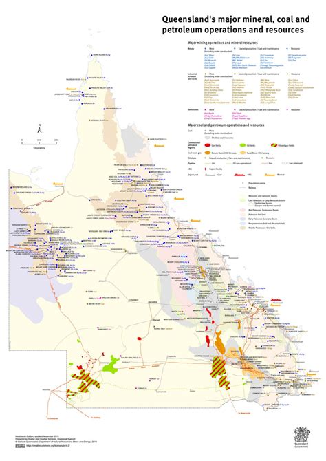 Queensland Major Mineral Coal And Petroleum Map Shop Mapworld